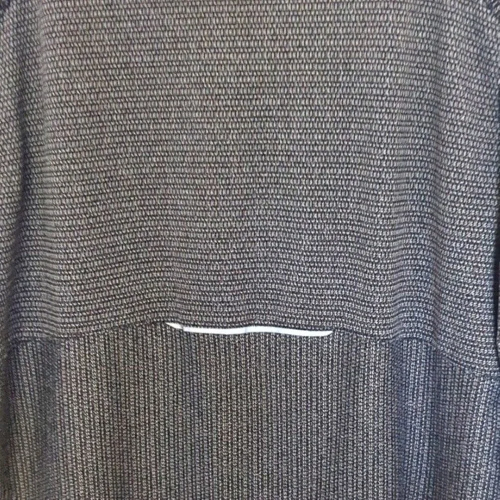 RBX Quarter Zip athletic knit top heathered black gray thumb holes XL